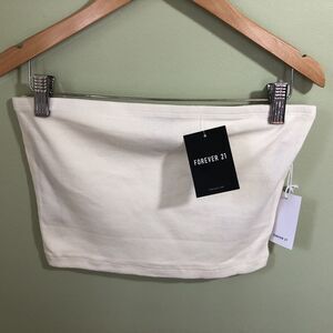 Forever 21 Knit Tube Top Ivory New Basics Collection Size Large